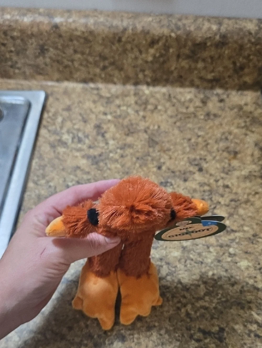 Bark GigFoot Plush Dog Toy with Nirvana Tee - Brown & Orange NWT Size Small